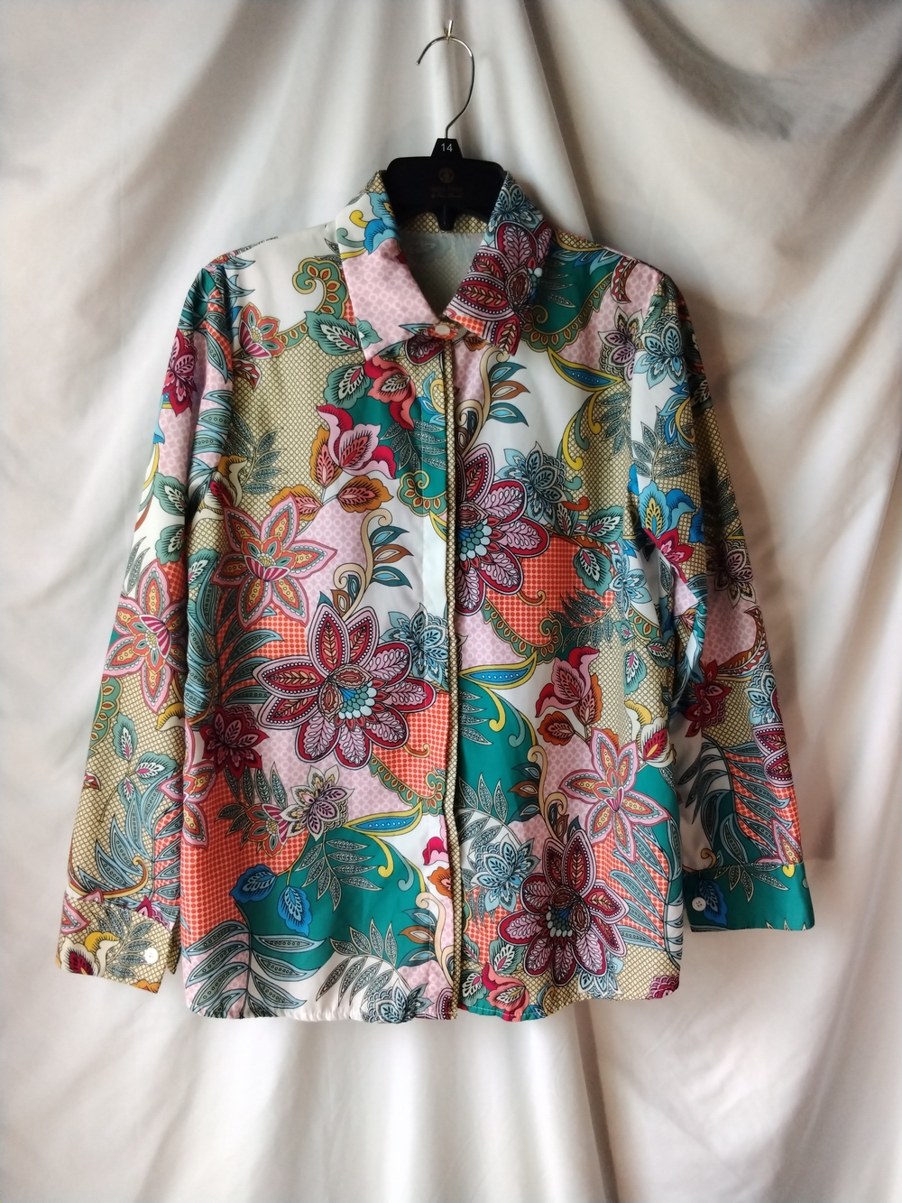 Vibrant Colorful Buttom-Front Shirt